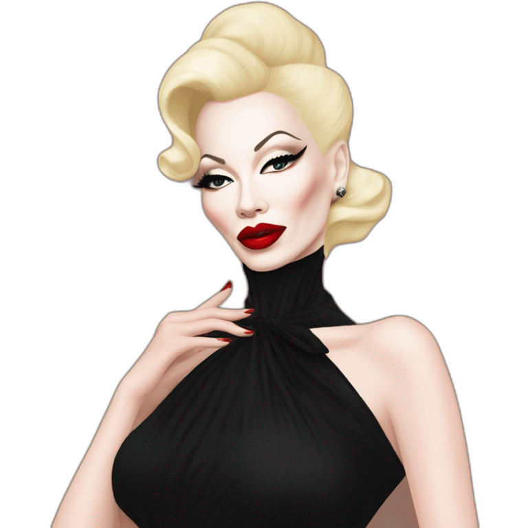 Amanda lepore wearing balenciaga long black dress emoji