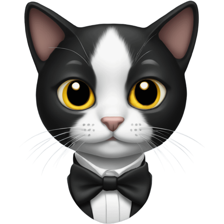 Black cat in a tuxedo emoji