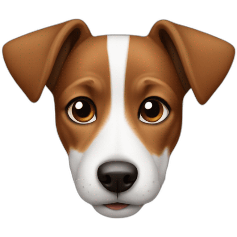 jack russel dog with half of head brown and other half white emoji