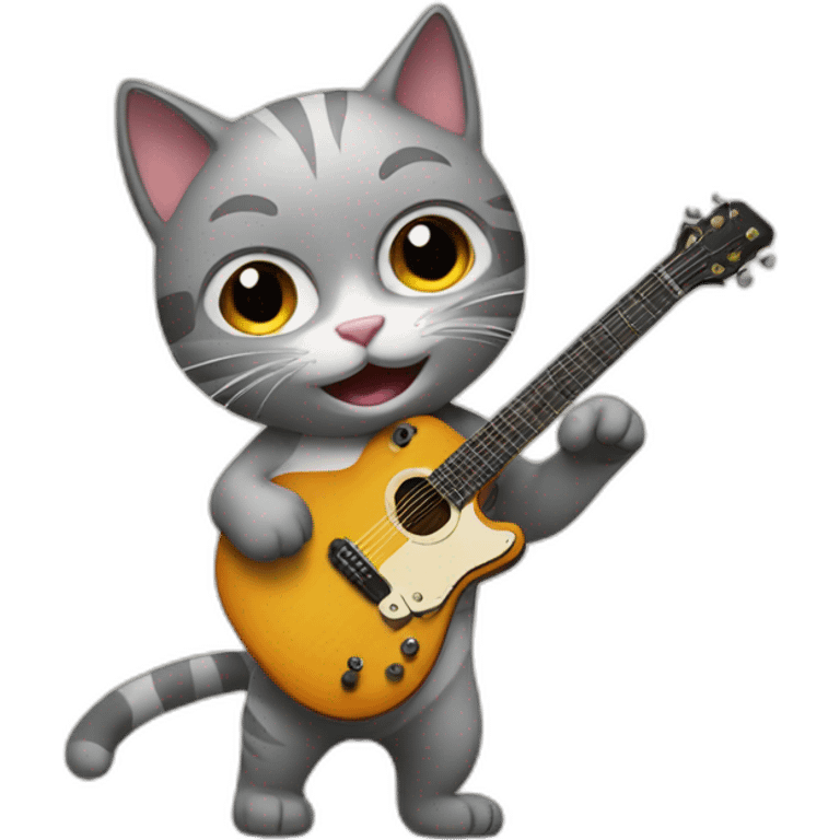 cat playing guitar emoji