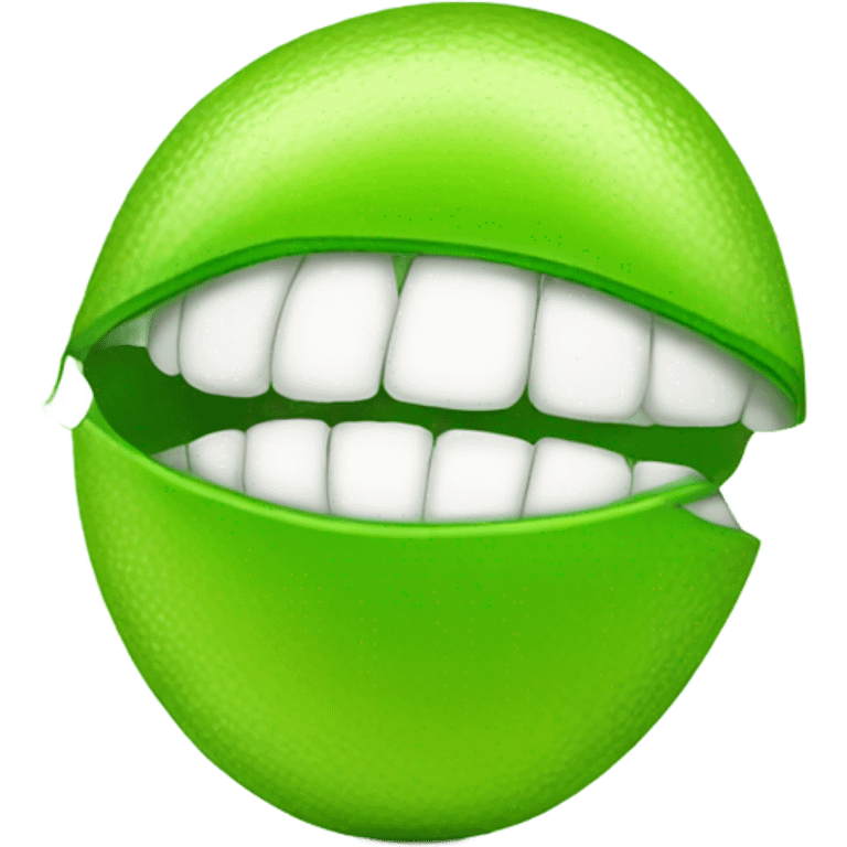 Mouth with a lime  emoji