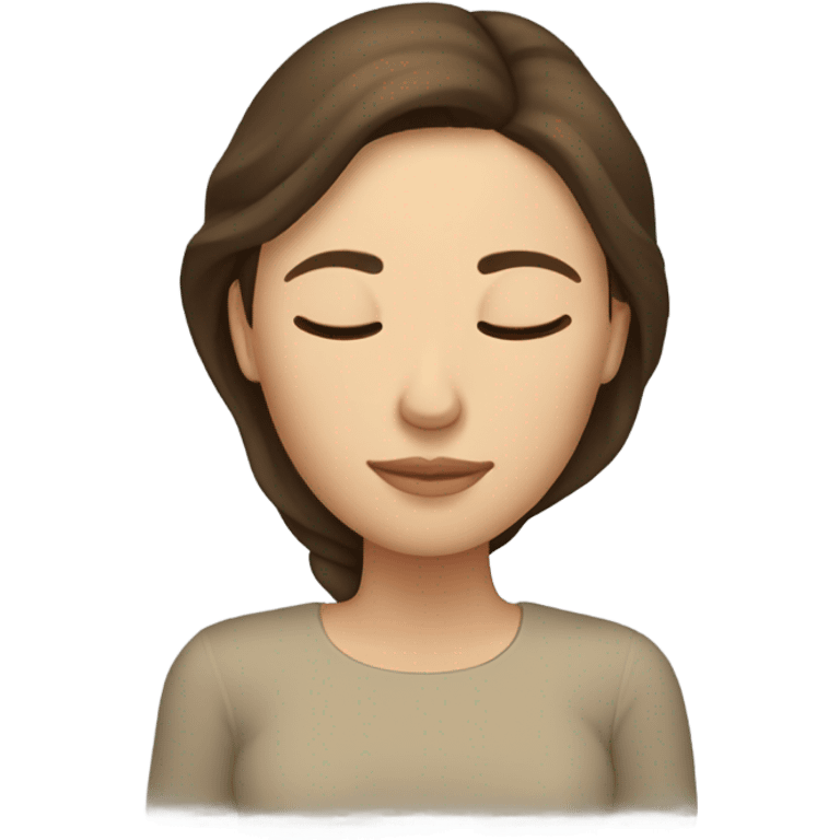 Brunette Caucasian woman sleeping emoji