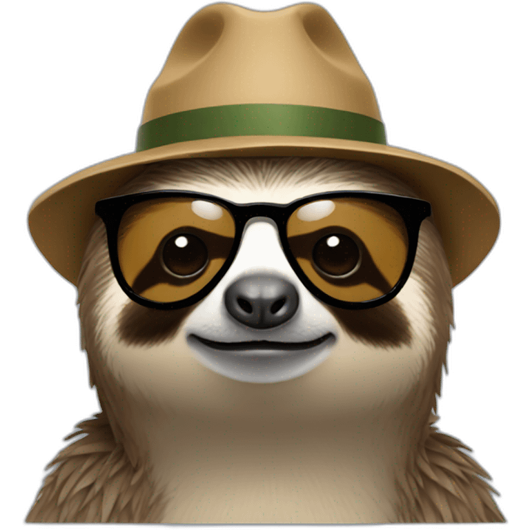 Sloth with sunglasses and hat  emoji