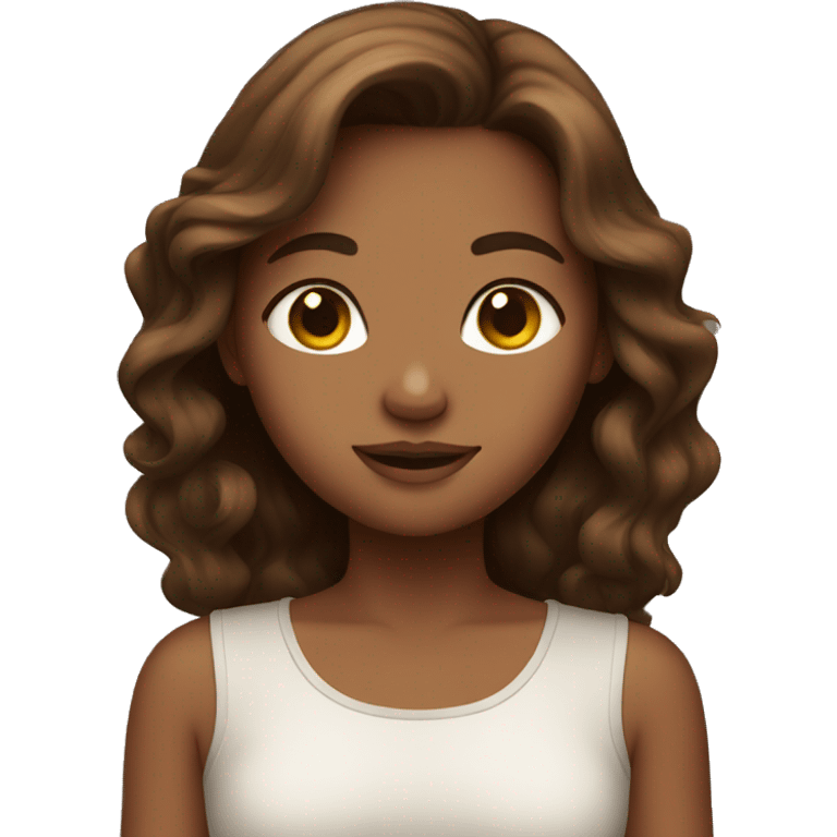 Brown hair girl, emoji