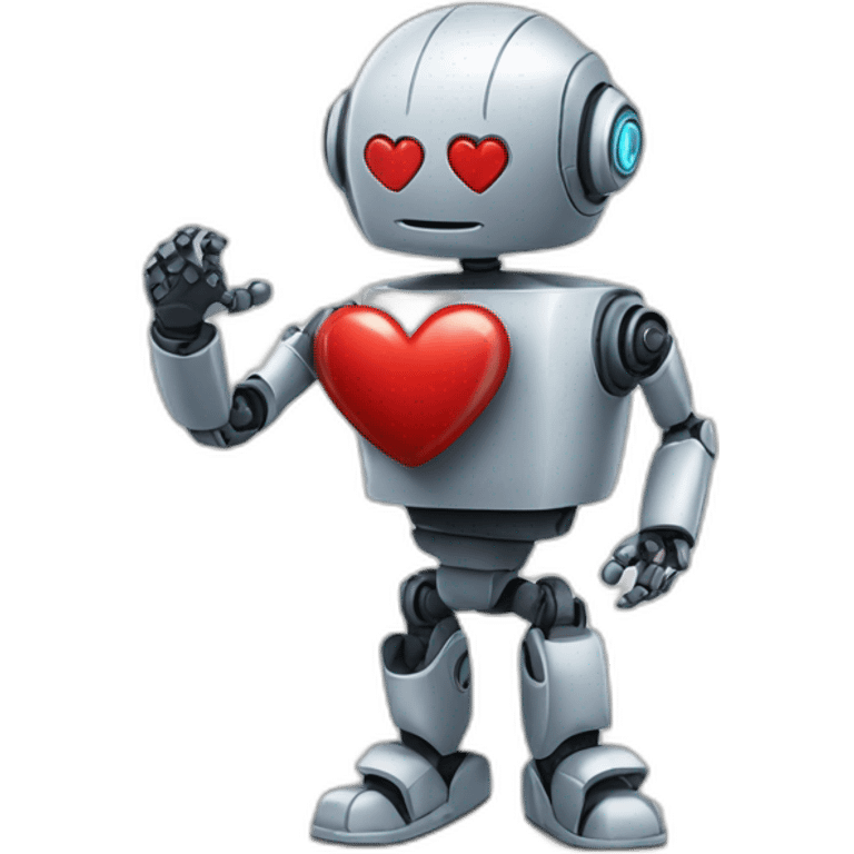 robot doing heart emoji