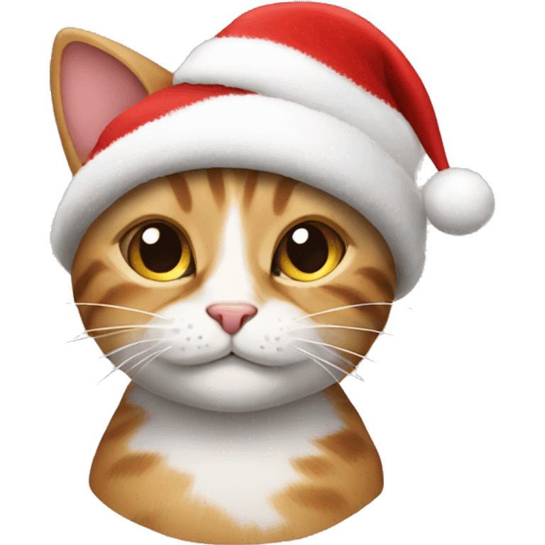 Cat with Christmas hat emoji