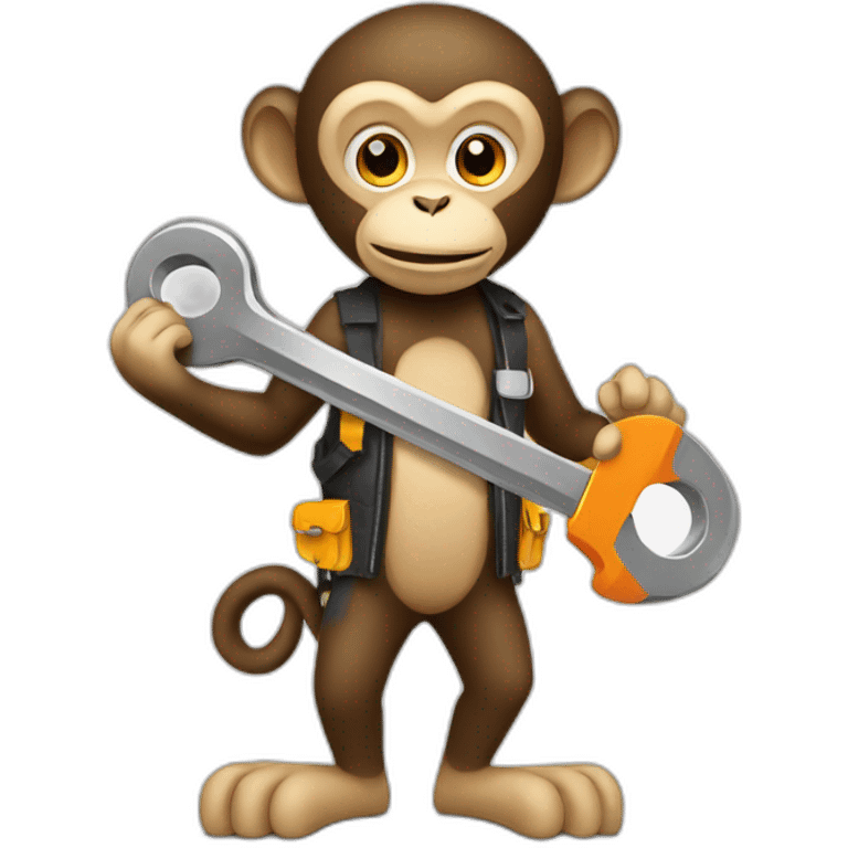 Monkey with wrench emoji