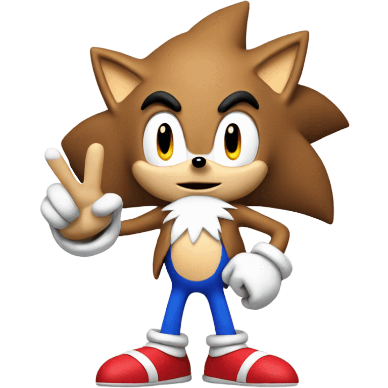 sonic the hedgehog holding up a peace sign emoji