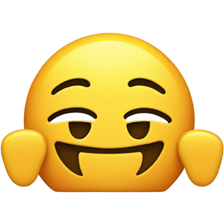 A smiling emoji with its feet up in the air behind it  emoji