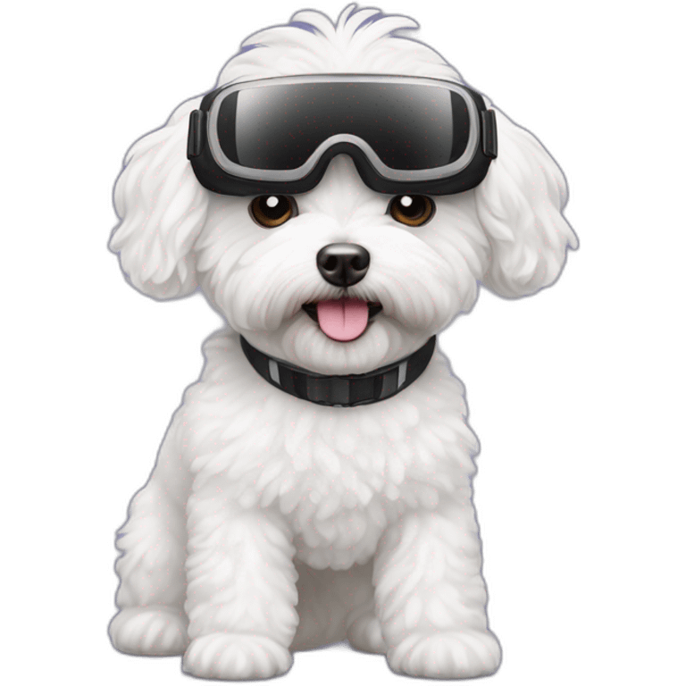 White maltipoo with vr emoji