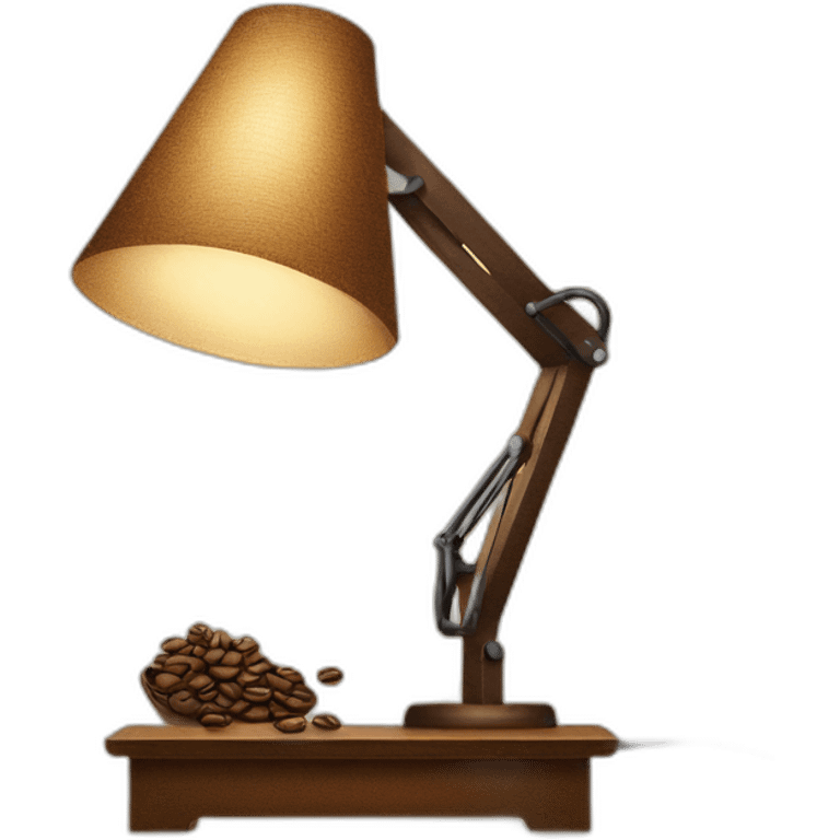 a desk lamp made of coffee beans emoji