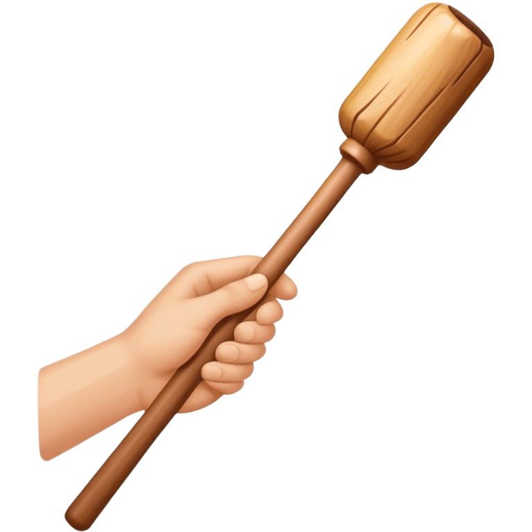 Hand holding Woodstick emoji