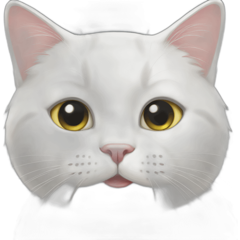 White cat love emoji