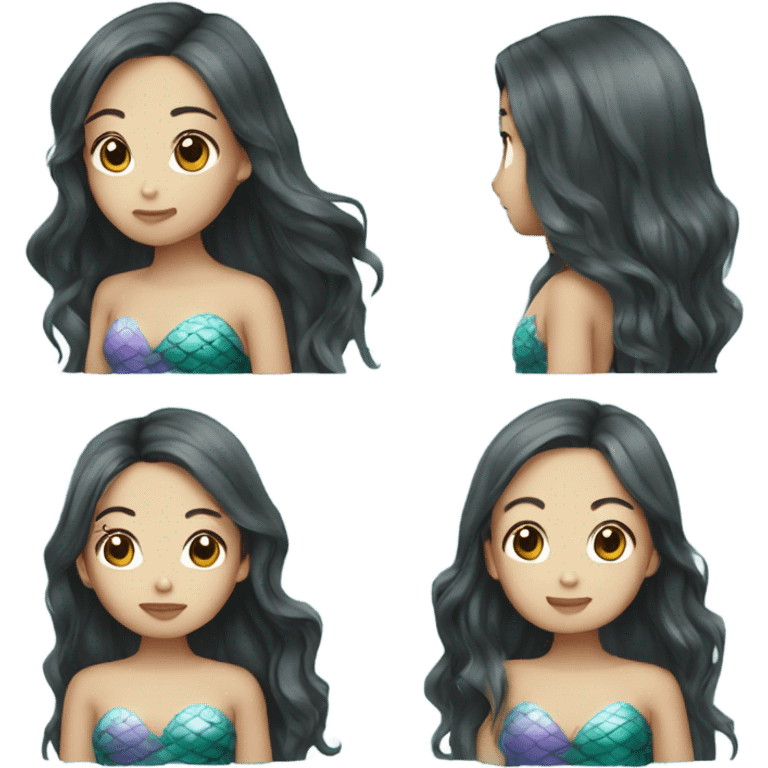 mermaid asian long hair emoji