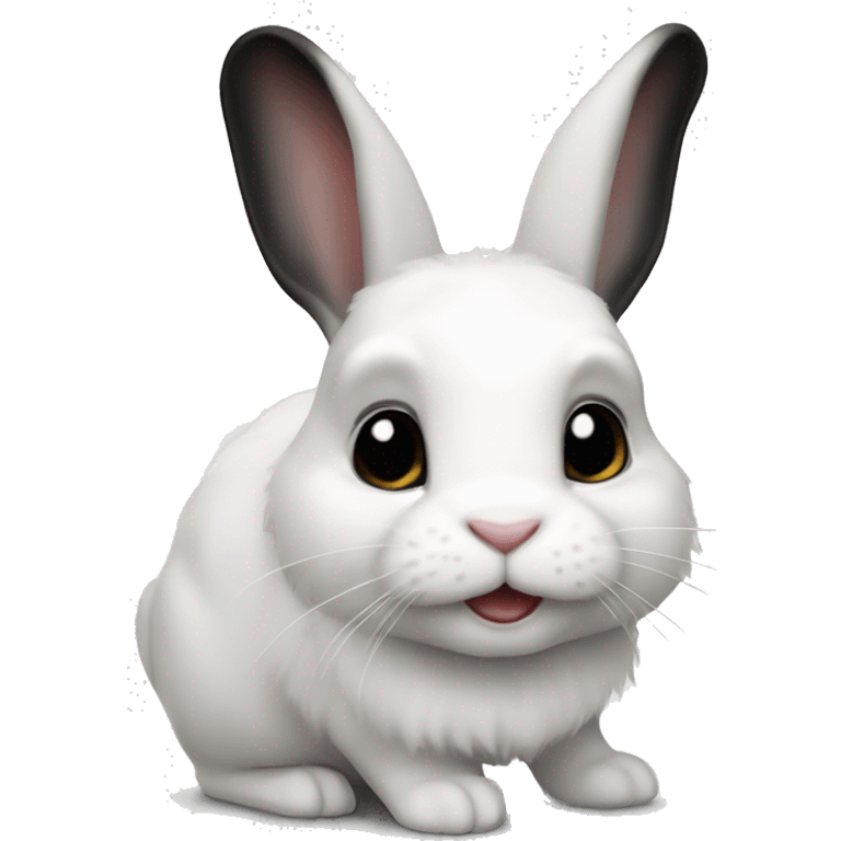 White and black dwarf rabbit  emoji