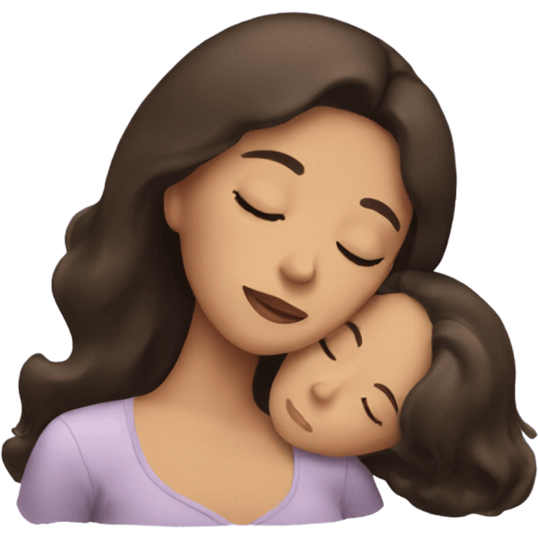 Brunette girl sleeping emoji