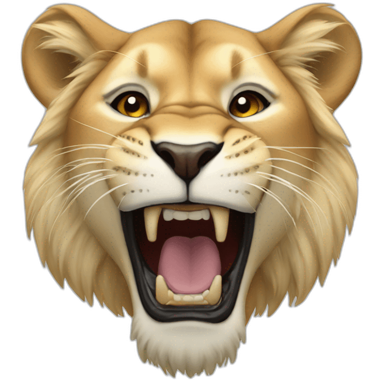 Lioness roaring emoji