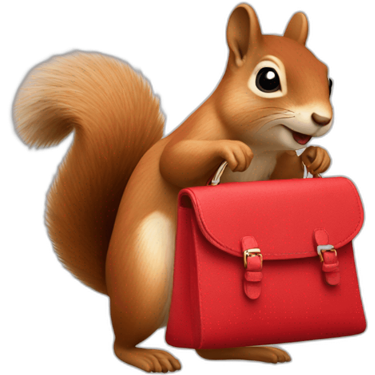 squirrel with a red handbag emoji