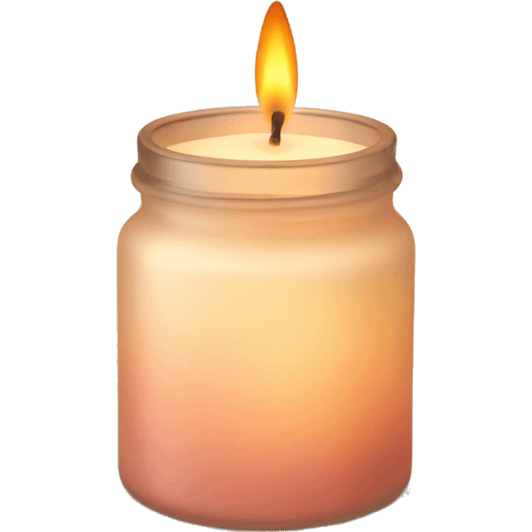 A small jar candle with warm glow emoji