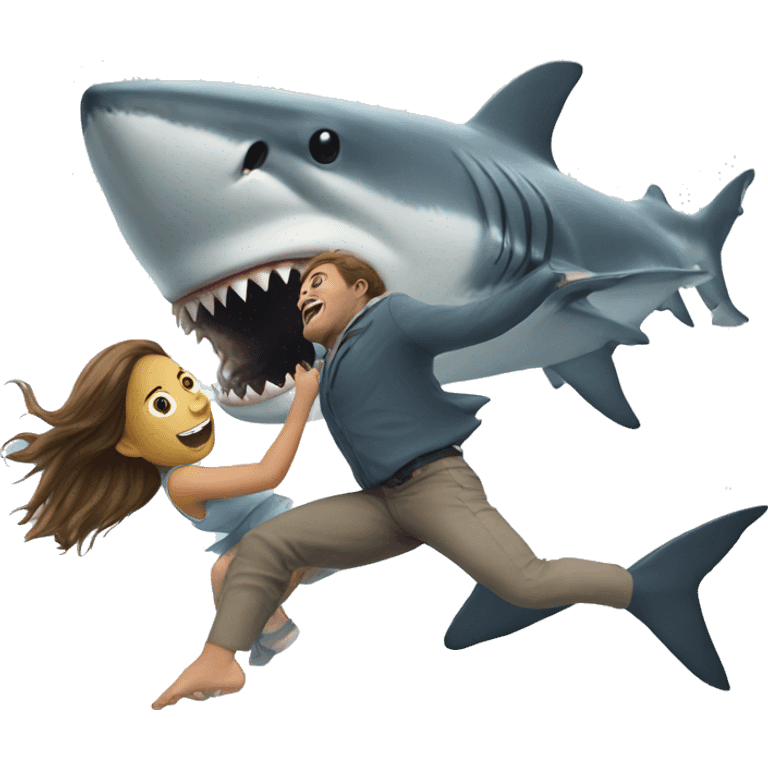 shark chasing a girl  emoji