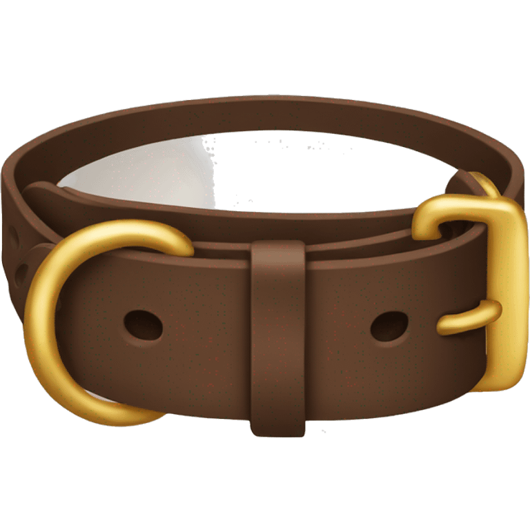 Brown dog collar with gold  emoji