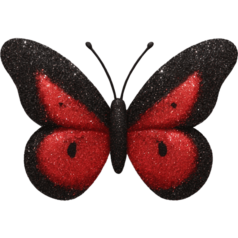 red and black glitter butterfly emoji