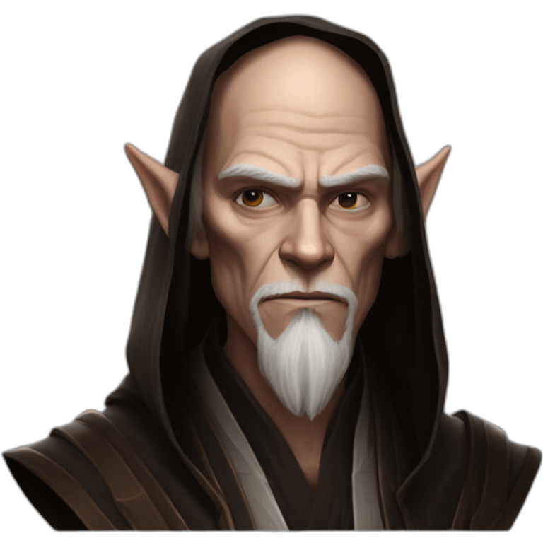 hyperrealist sith jedi in world of warcraft without beard emoji