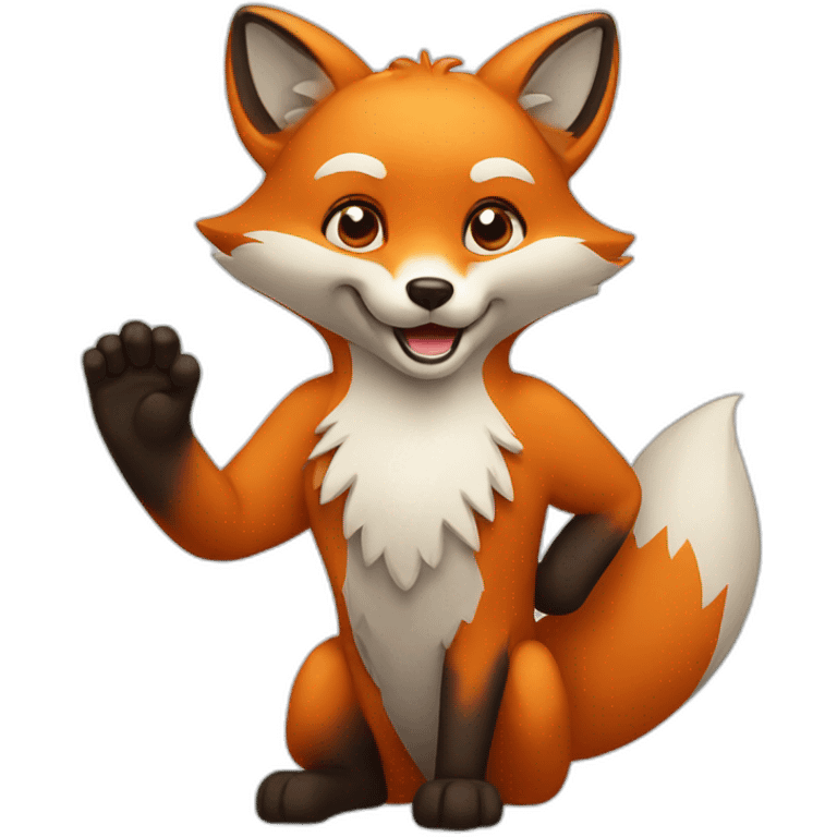 fox waving emoji