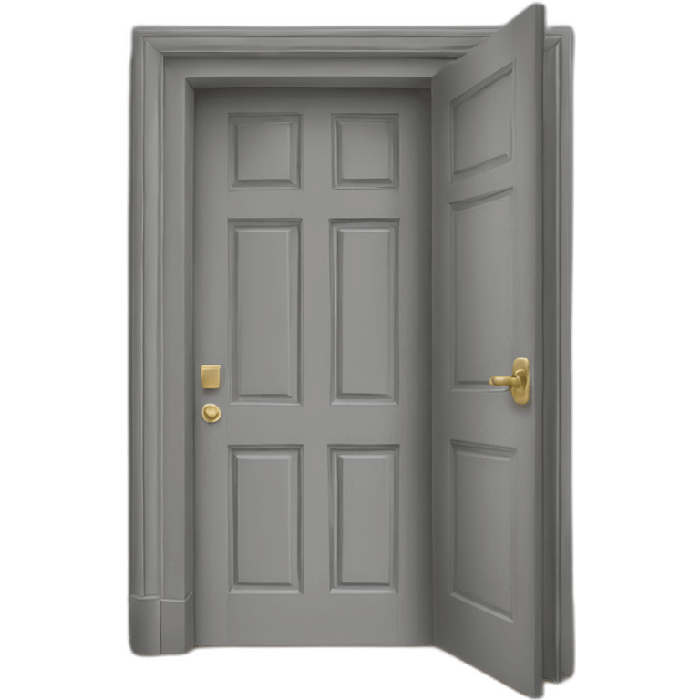 one open door wood color gray style perpective emoji