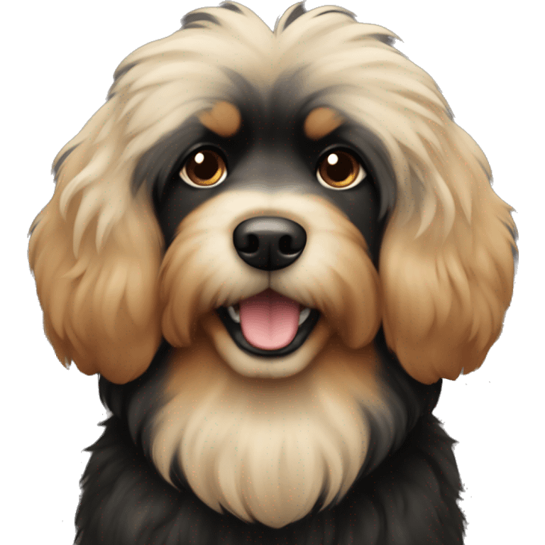 Black and tan fluffy dog emoji