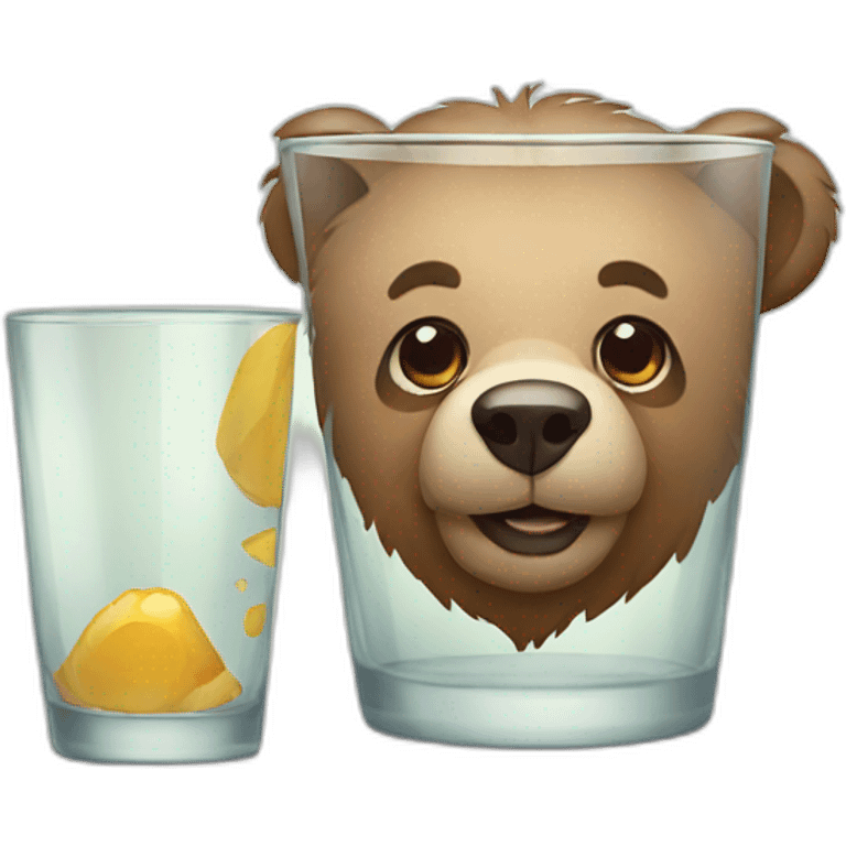 Bear with glass  emoji