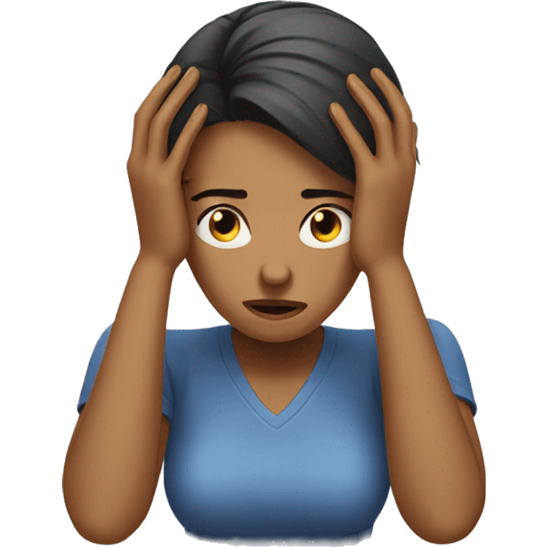 frustrated woman with hands on her head emoji