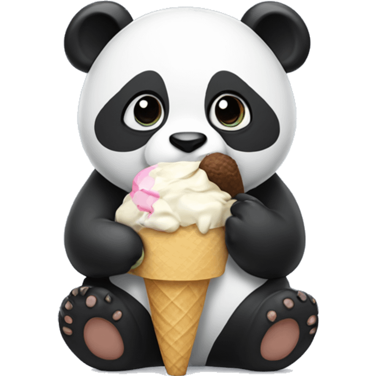 Panda eating ice cream emoji