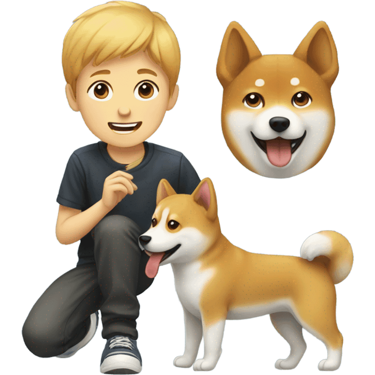 boy with shiba inu dog emoji