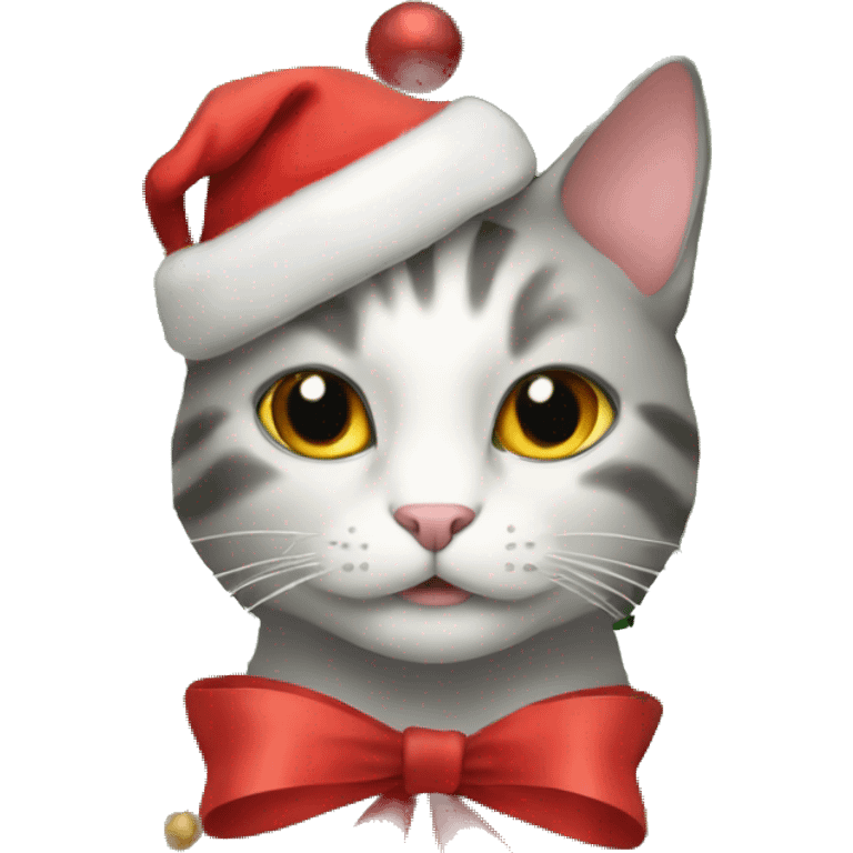 Cat Christmas wreath emoji