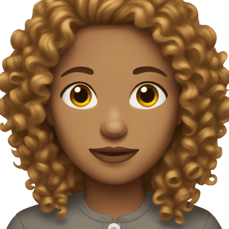 woman brown curly hair light skin emoji