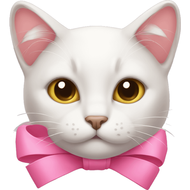 Cat wearing a Pink bow emoji