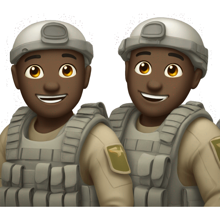 3 happy white soldiers emoji