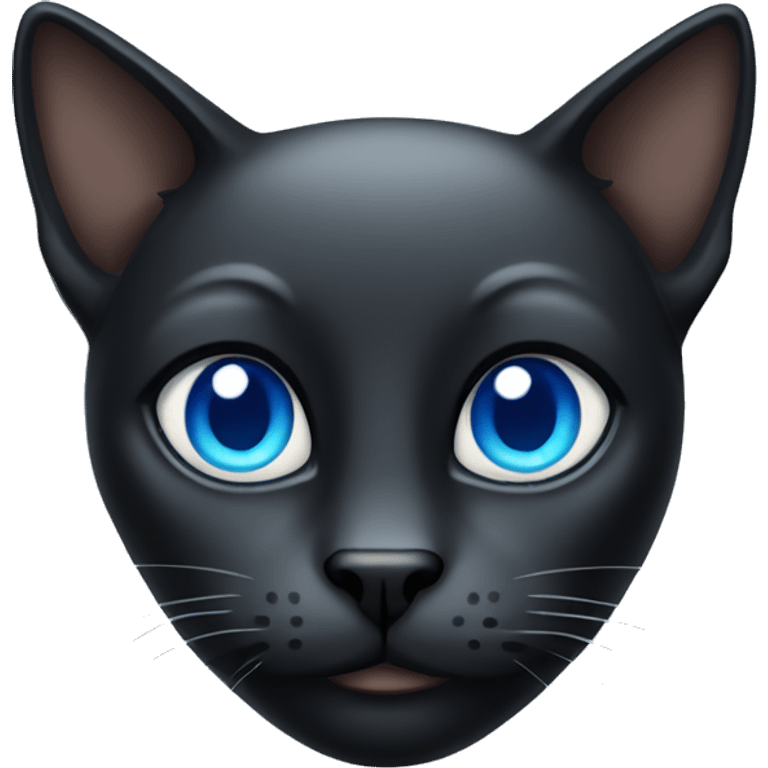 Black cat with blue eyes emoji