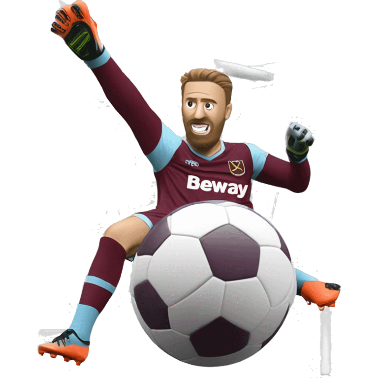 West ham logo kicking a football in goal  emoji