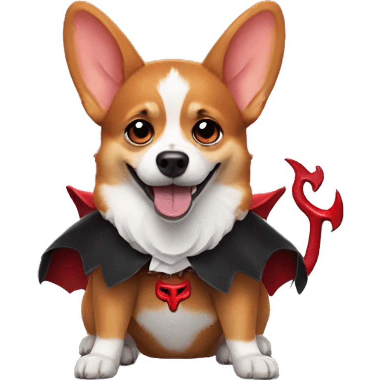 Corgi wearing devil costume emoji