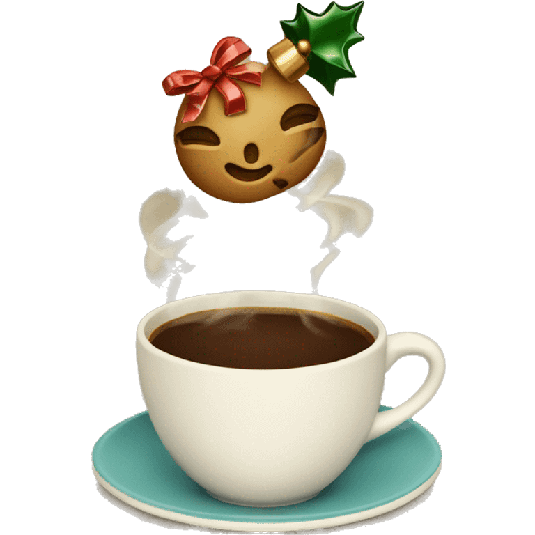  Cup off coffe like vintage with christmas things emoji