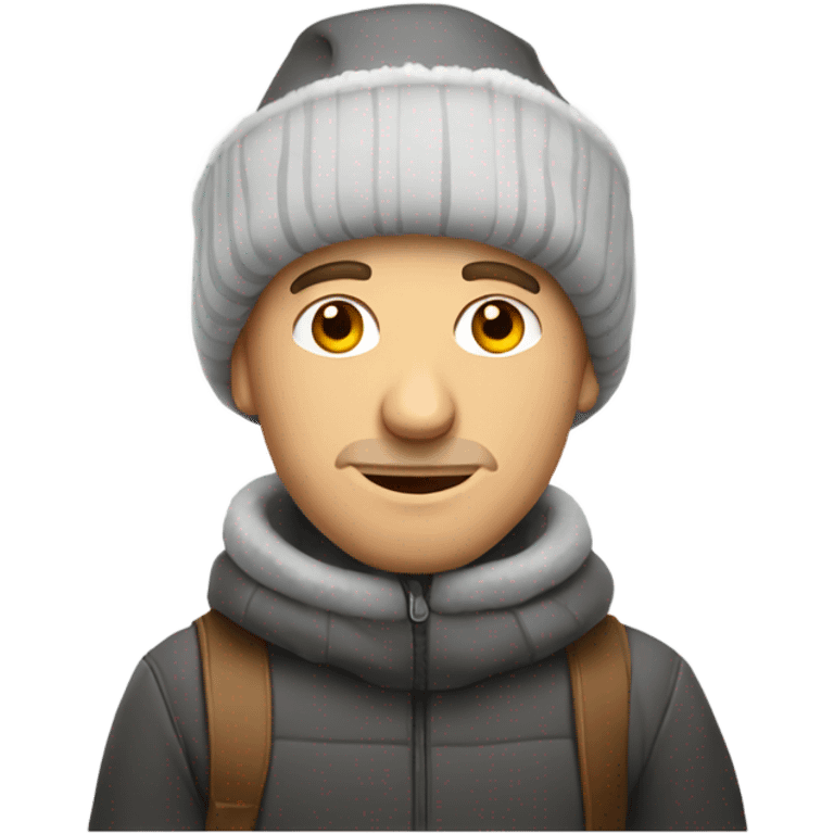 Russian man wearing winter hat emoji