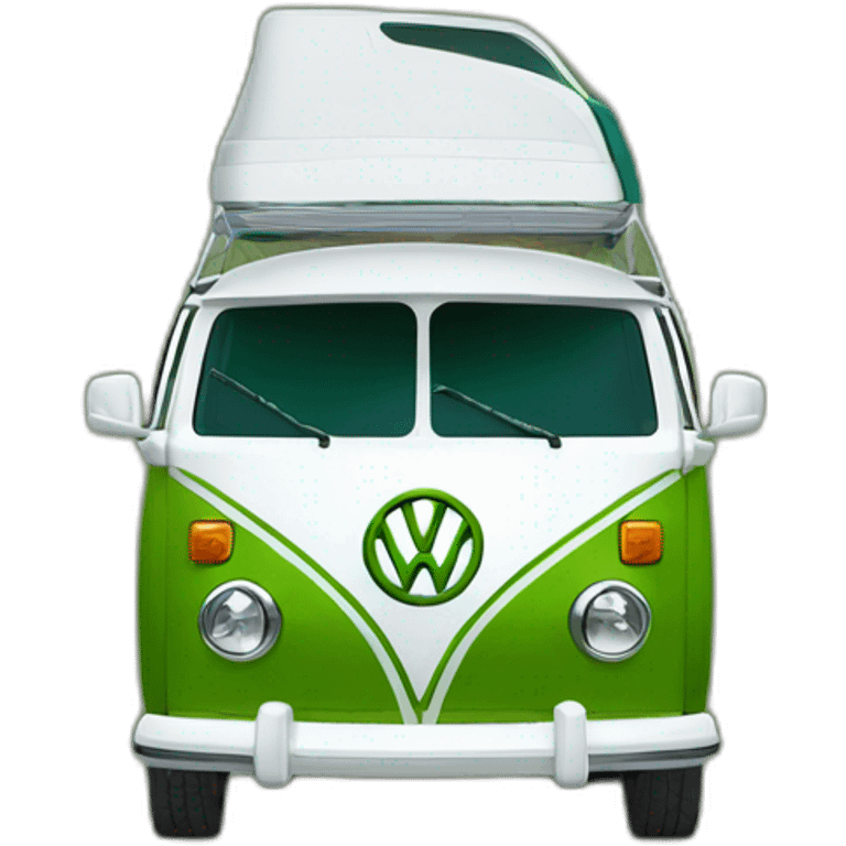 VW T6 California camping bus bicolor VW green white emoji