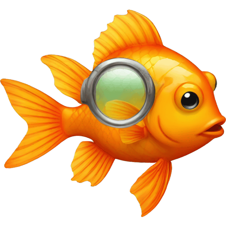 orange fish with glass emoji