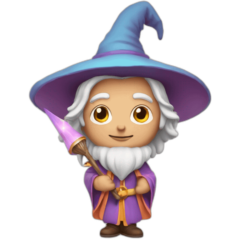 wizard with wand in peachy colors emoji