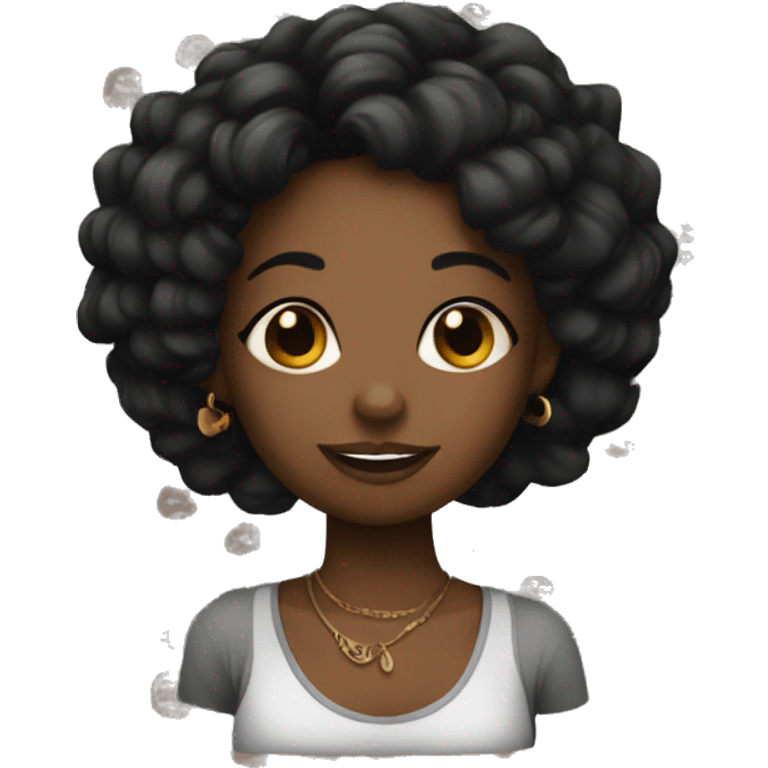 Black girl with tattoos emoji