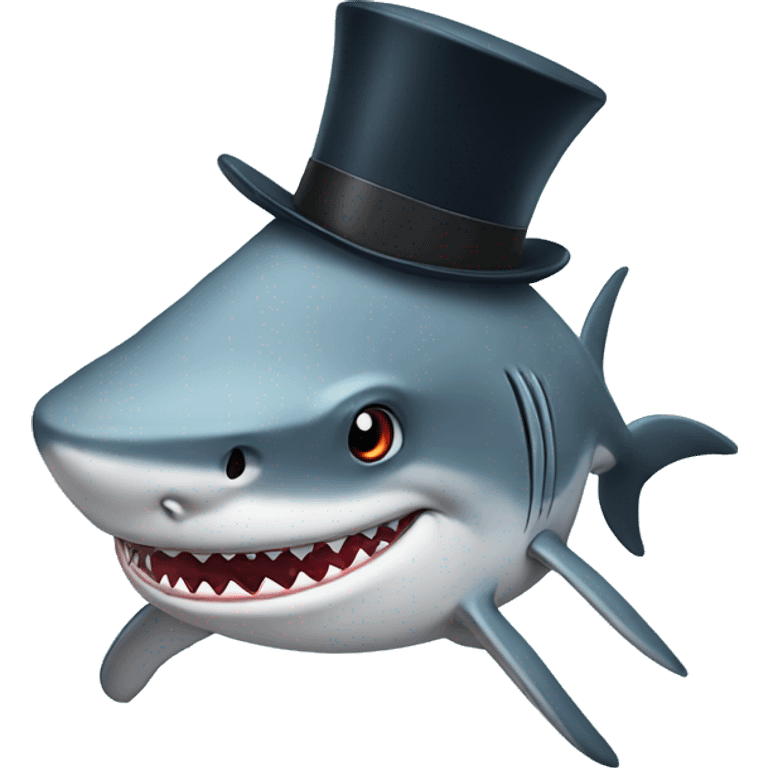 shark with tophat emoji