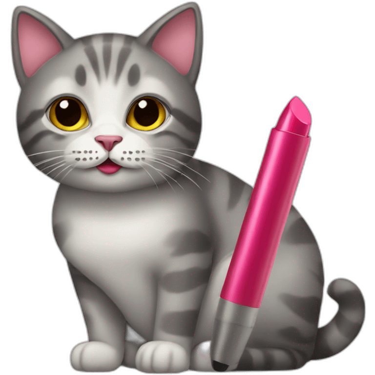 cat with lipstick and nails emoji