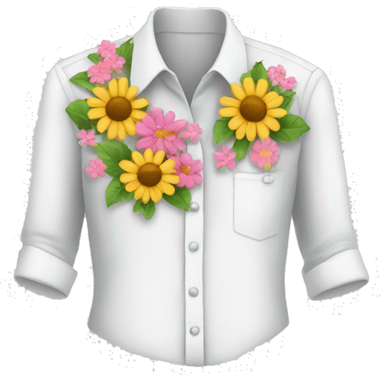 White shirt with flowers emoji